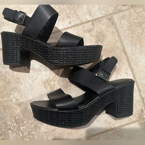 Platform Black Sandals size 8.5